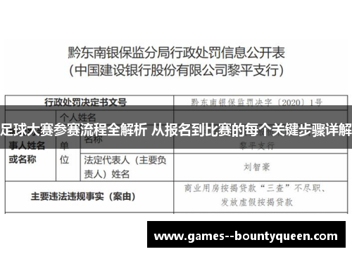 足球大赛参赛流程全解析 从报名到比赛的每个关键步骤详解